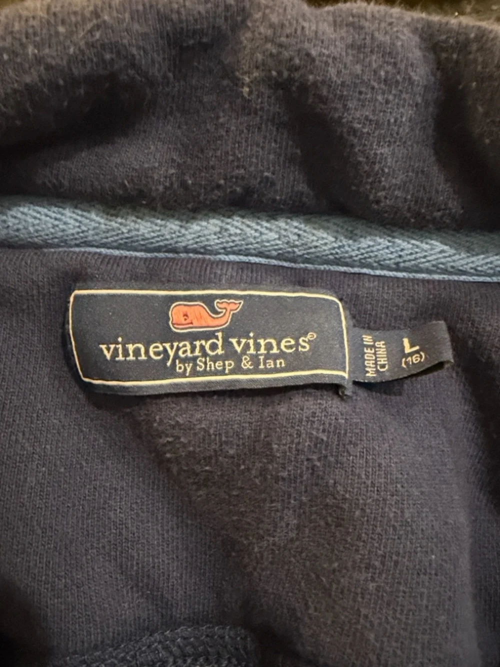 Vineyard Vines Navy Half-Zip Pullover with Light Blue Accents